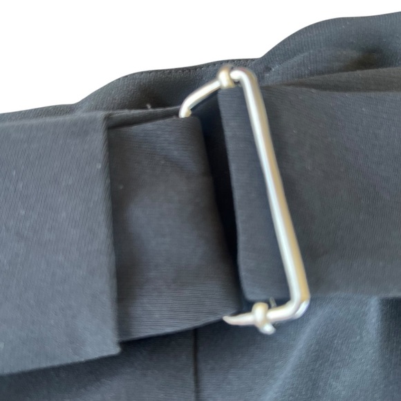 Y2K BEBE Black Split Leg Low Rise Club Pants Belted Flowy Whimsigoth Sz 6 USA - Picture 12 of 16